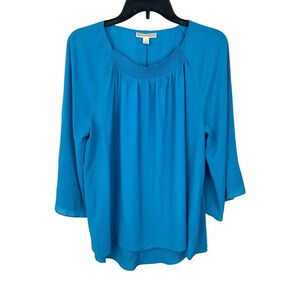 Dana Bachman Women 3/4 Sleeve Round Neck‎ Blouse Top Size L